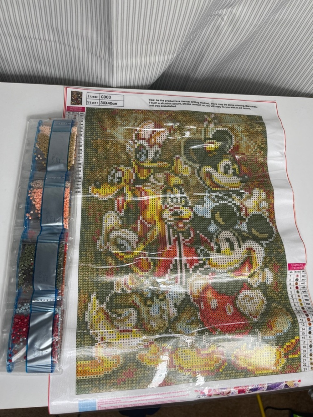 Diamond Painting Canvas with Disney Characters in Multicolor